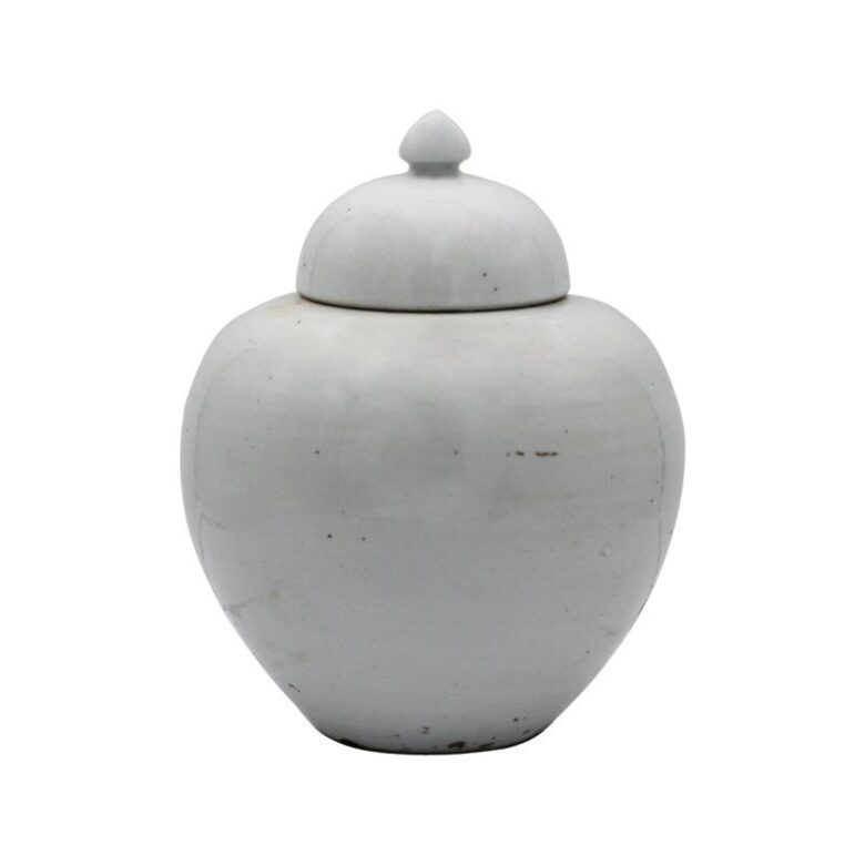 Busan White Porcelain Lidded Ginger Jar Small