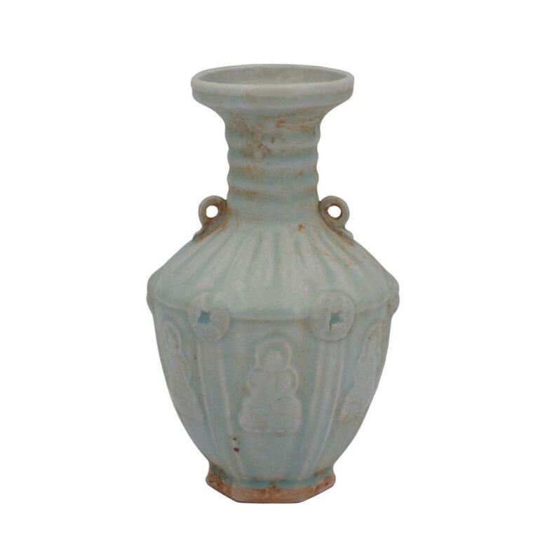 Celadon Hexagonal Double Ear Vase