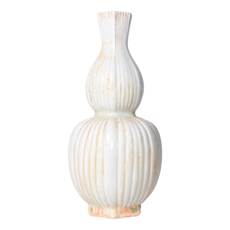 Celadon Fluted Hexagonal Gourd Vase