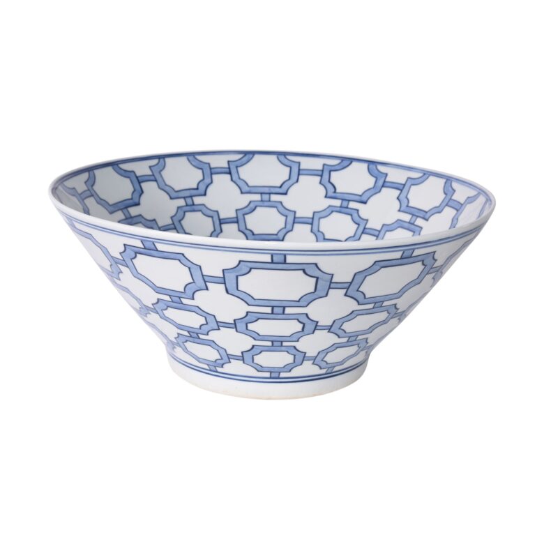 Blue And White Octagonal Window Bowl