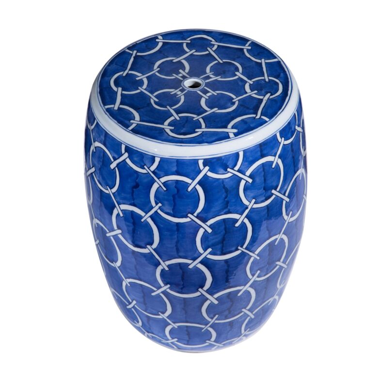 Indigo Blue Circle Garden Stool