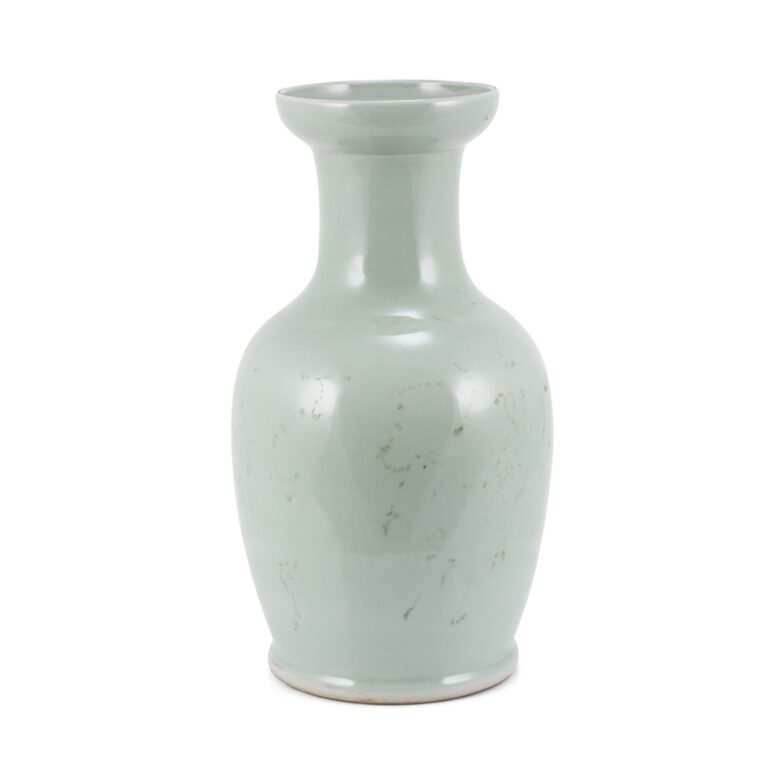 Mint Green Vase With Dish-shaped Mouth