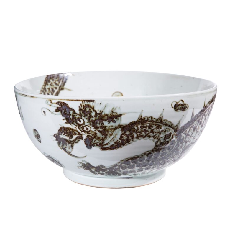 Rusty Brown Spinning Dragon Bowl