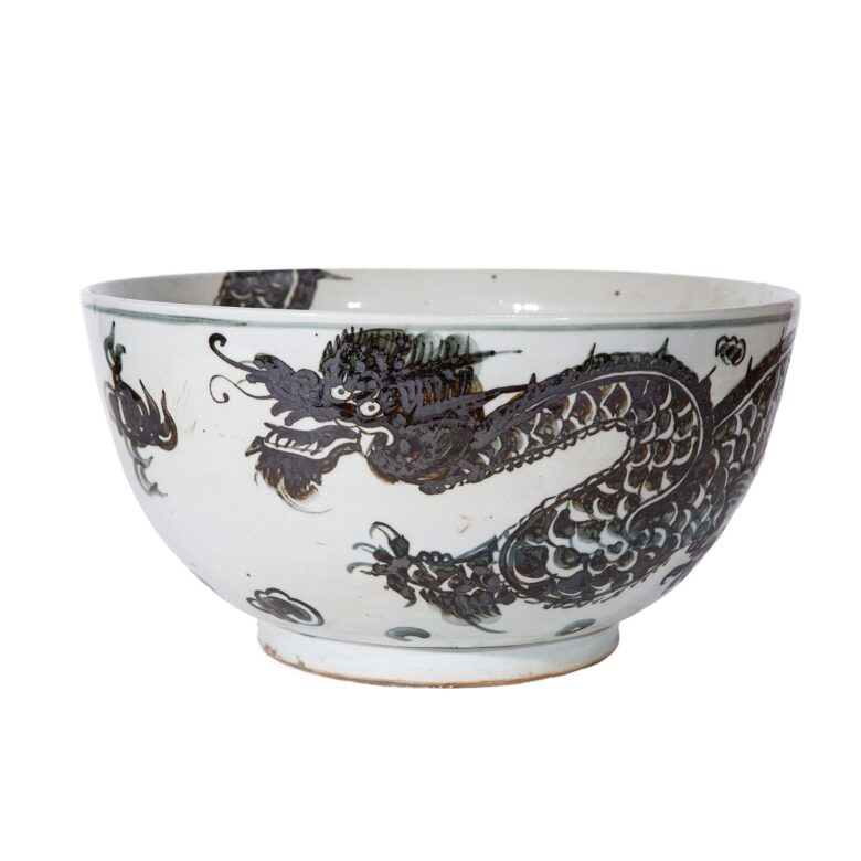 Indigo Blue Spinning Dragon Bowl