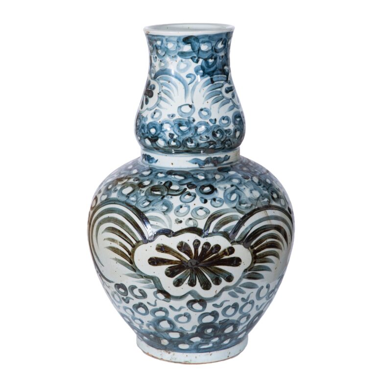 Indigo Sea Flower Gourd Vase