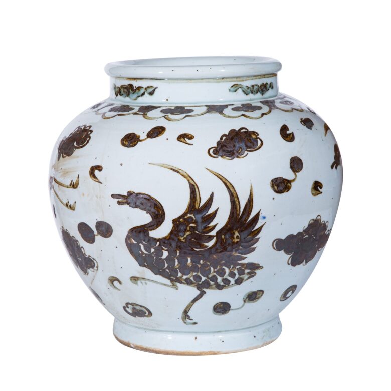 Rusty Brown Crane Jar Medium