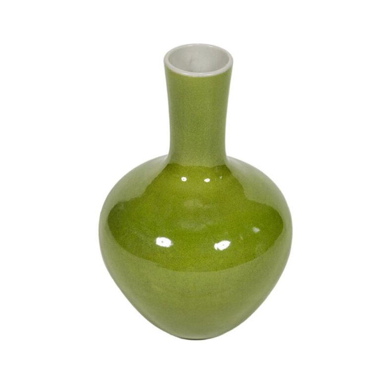 Lime Green Globular Vase Medium