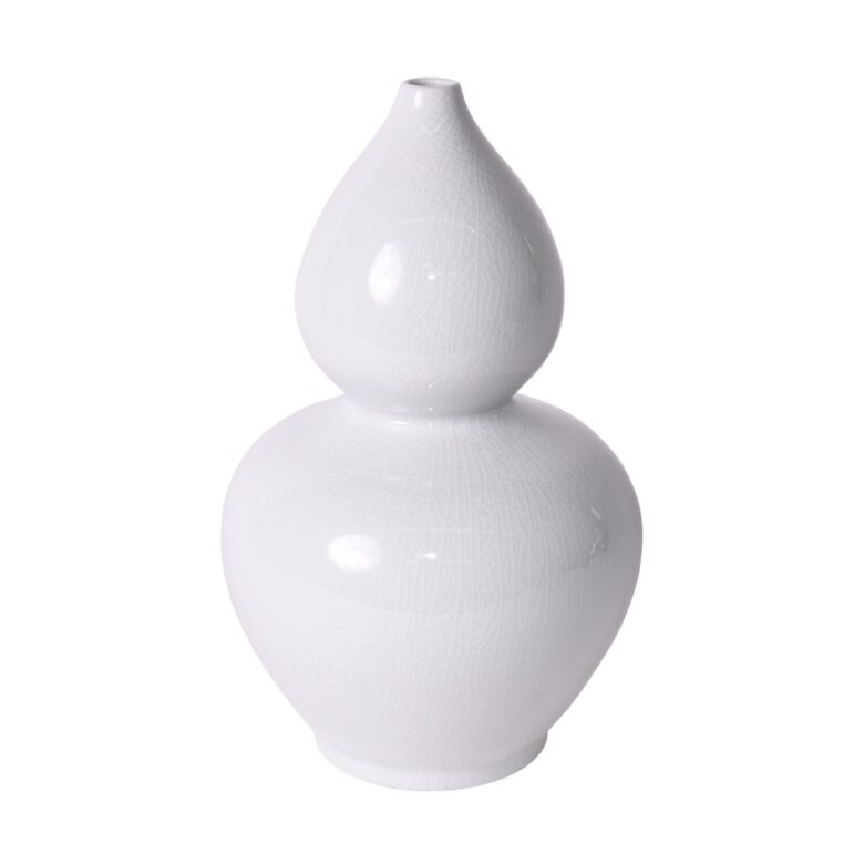 Gourd Vase White Crackle - S