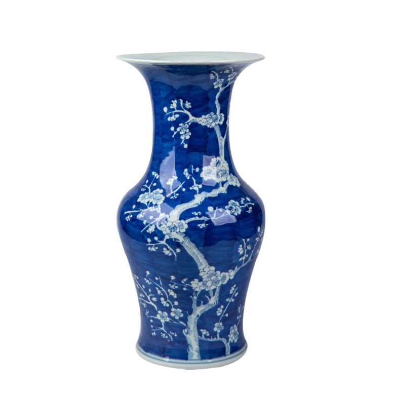 B&W Plum Blossom Wide Top Vase