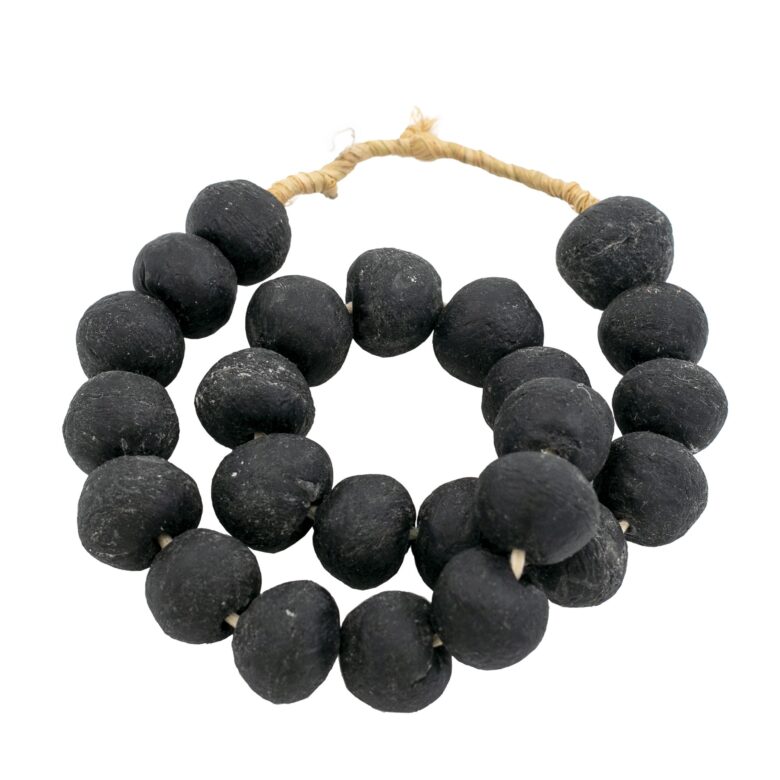 Vintage Sea Glass Beads 1.25 Dia - Black