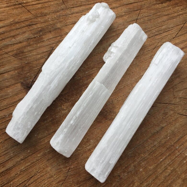 Selenite Fireplace Log Small