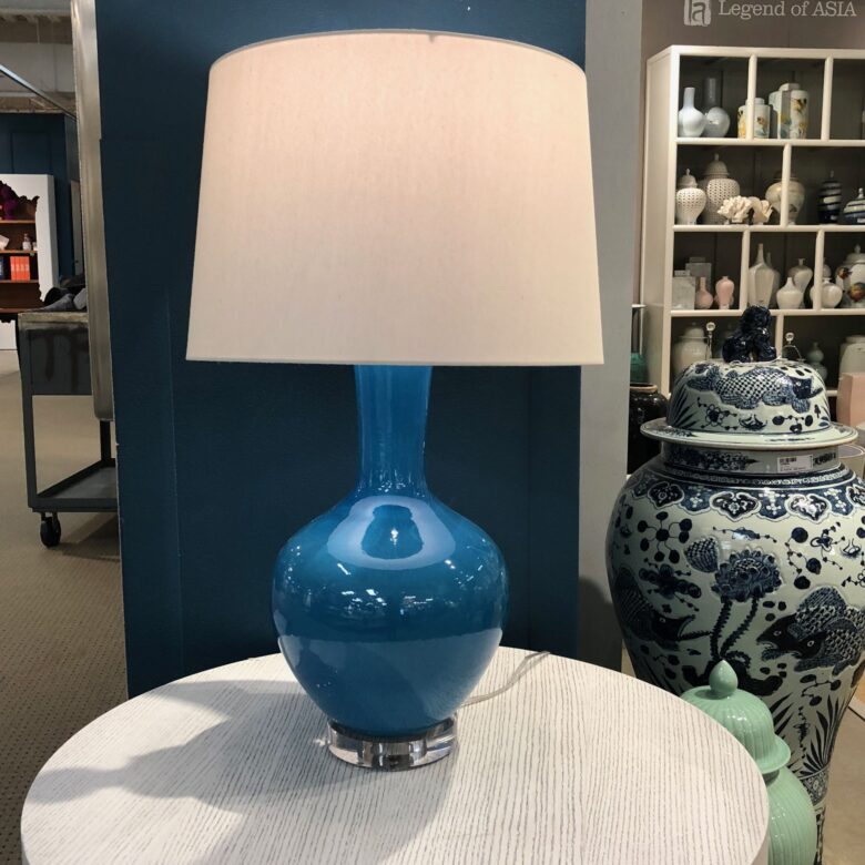 Turquoise Globular Vase Medium Lamp