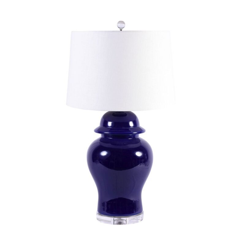 Cobalt Blue Temple Jar Table Lamp