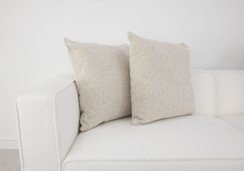 Textured Taupe Fabric Pillow - Image 3