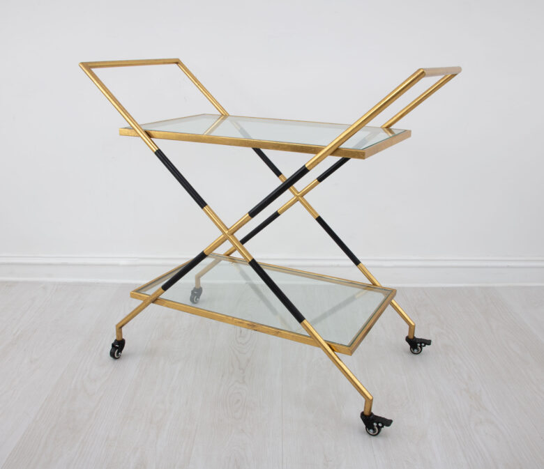 Lisa Black and Gold Bar Cart - Image 2