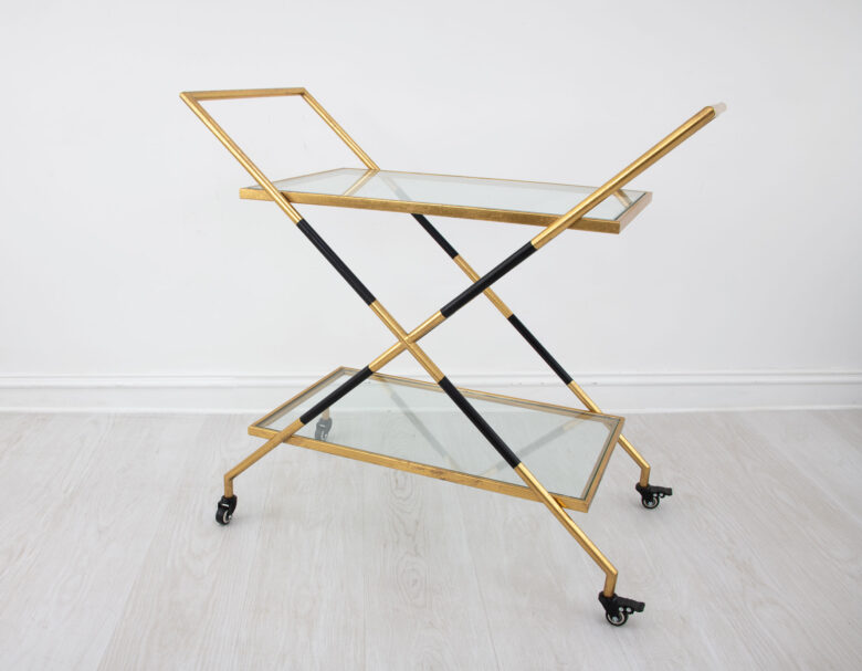 Lisa Black and Gold Bar Cart - Image 3