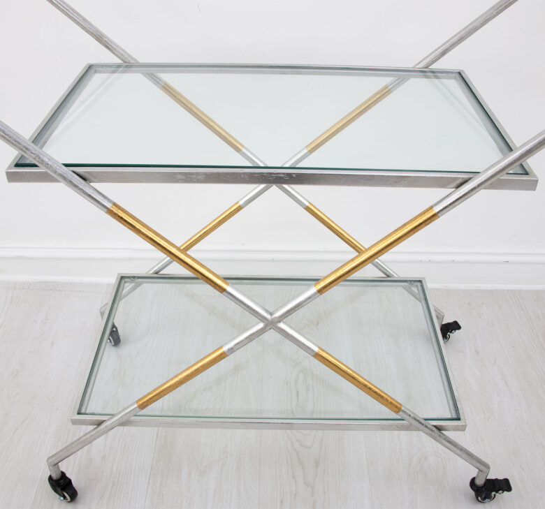 Lisa Silver and Gold Bar Cart - Image 3