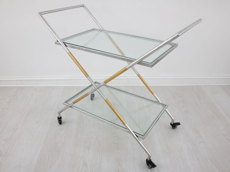 Lisa Silver and Gold Bar Cart - Image 4