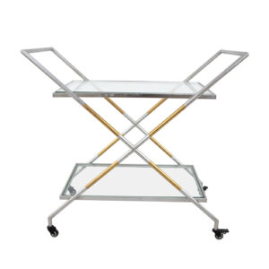 Lisa Silver and Gold Bar Cart- Lillian Home