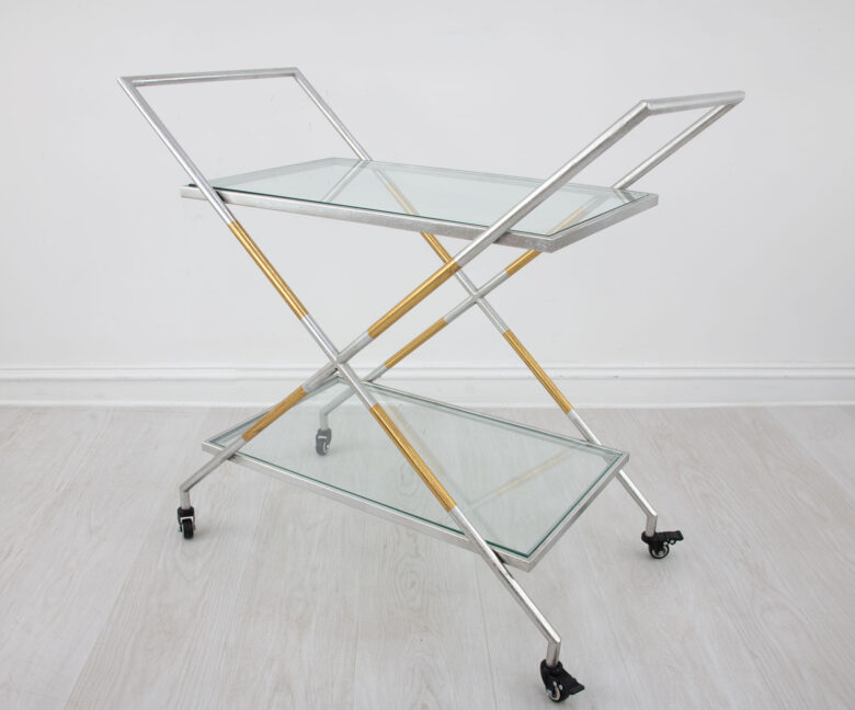 Lisa Silver and Gold Bar Cart - Image 5