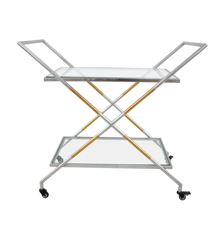 Lisa Silver and Gold Bar Cart- Lillian Home