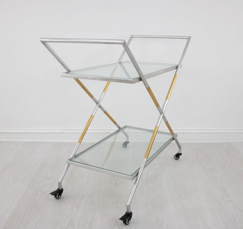 Lisa Silver and Gold Bar Cart - Image 2