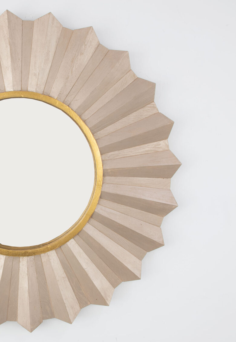 Louis Champagne and Gold Sunburst Mirror - Image 4