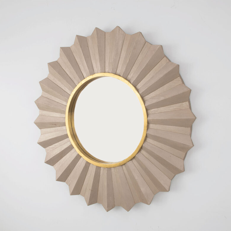 Louis Champagne and Gold Sunburst Mirror - Image 2