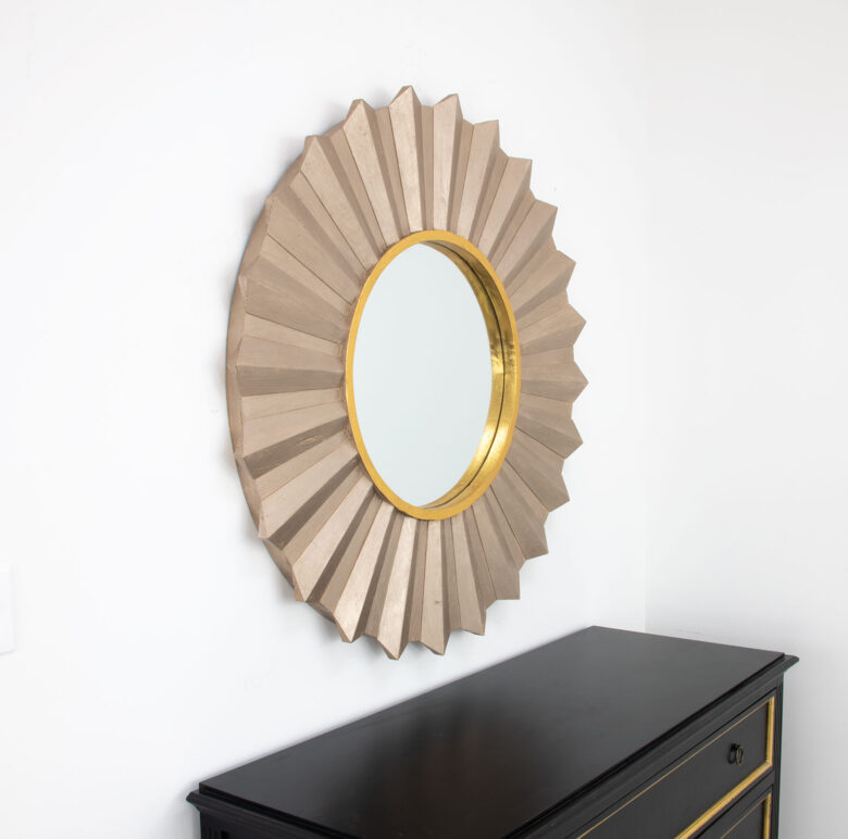 Louis Champagne and Gold Sunburst Mirror - Image 6