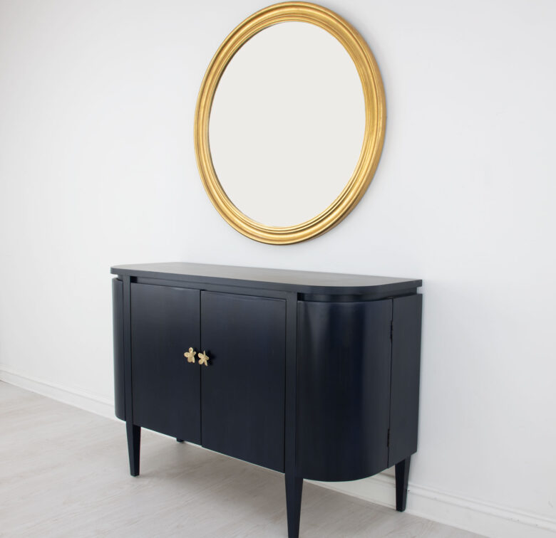 Octavia Navy Demilune Cabinet - Image 4