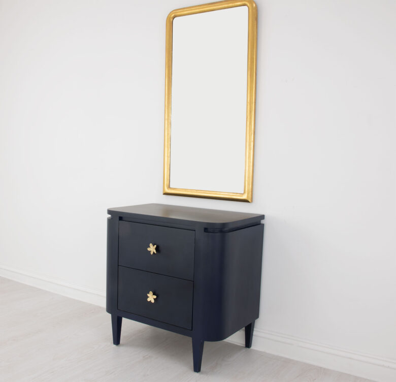 Octavia Navy Demilune Nightstand - Image 4