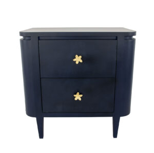 Octavia Navy Demilune Nightstand- Lillian Home