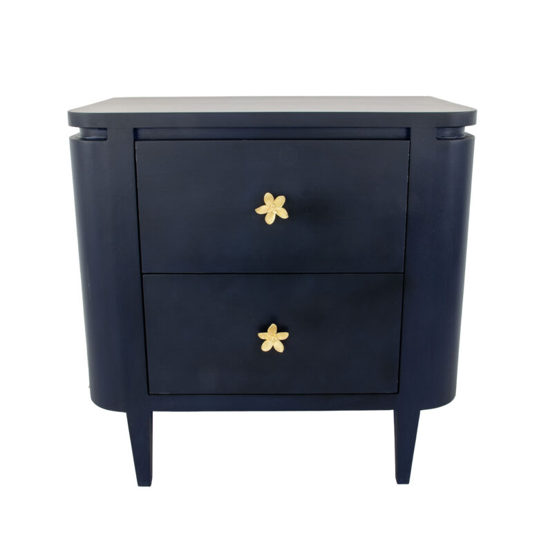 Octavia Navy Demilune Nightstand- Lillian Home