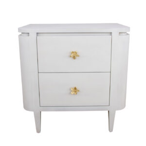 Octavia White Demilune Nightstand- Lillian Home