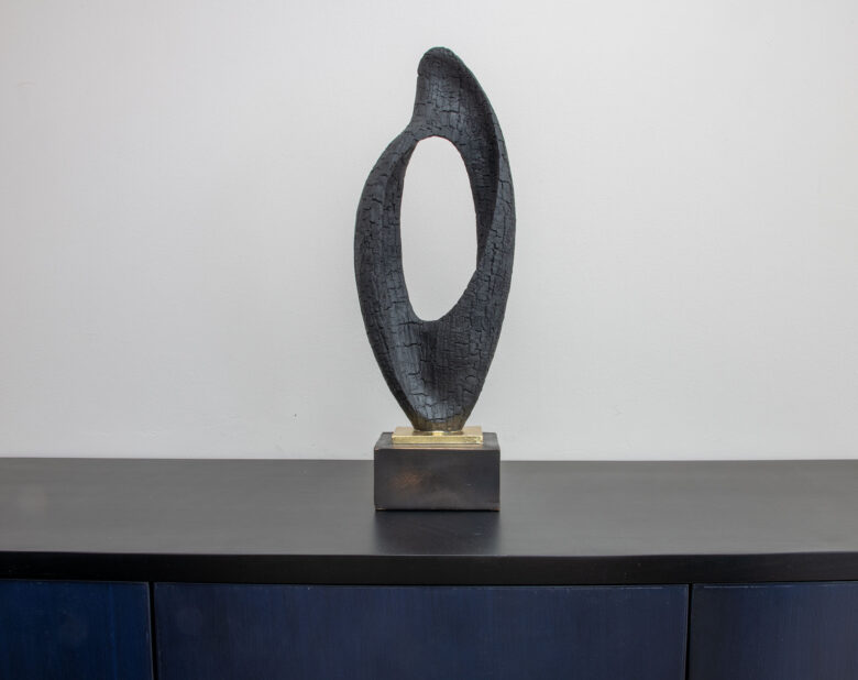 Black Wood Sculpture - Image 4