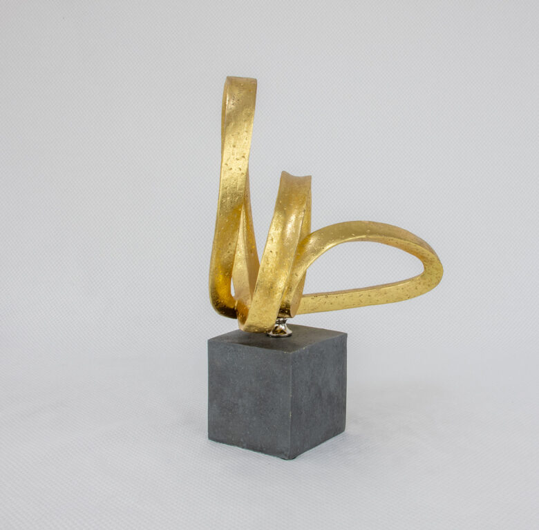 Gold Abstract Sculpture - Image 3