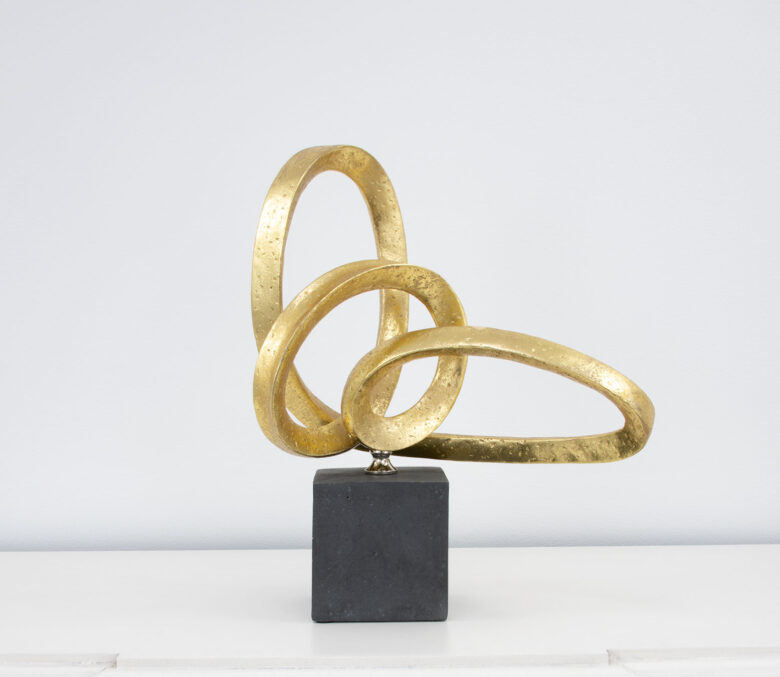 Gold Abstract Sculpture - Image 2