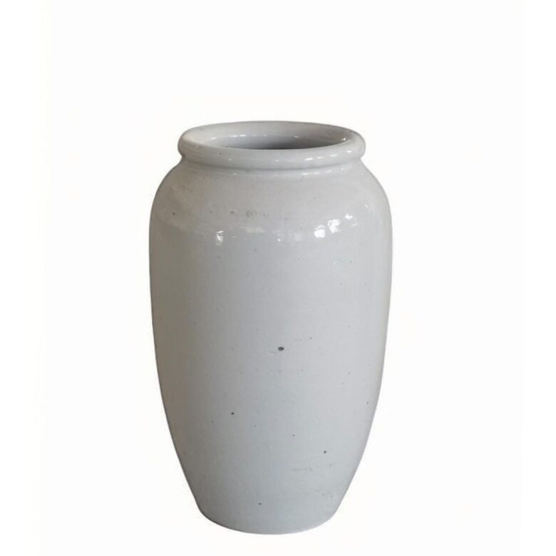 Corfu White Porcelain Vase Short