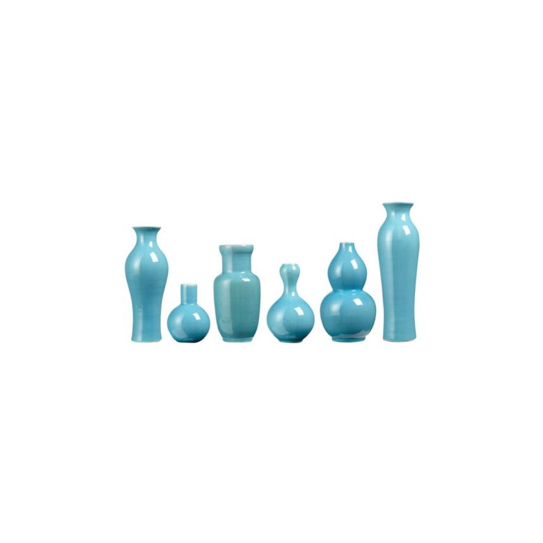 Assorted Vases Set of 6 - Turquoise Blue