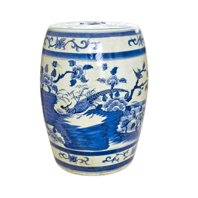 Dali Blue & White Flower Bird Porcelain Garden Stool