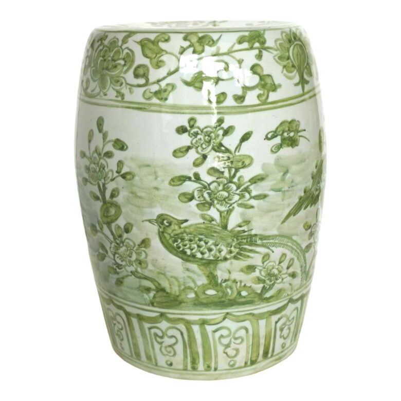 Spring Green Village Flower Bird Porcelain Garden Stool