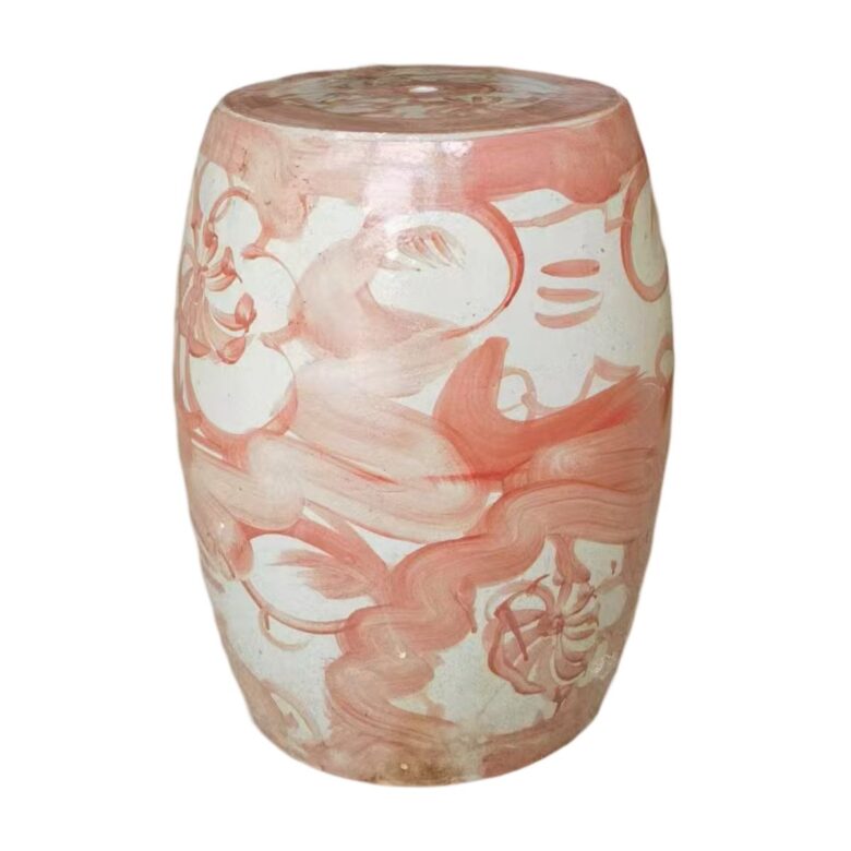 Coral Red Garden Stool Twist Flower