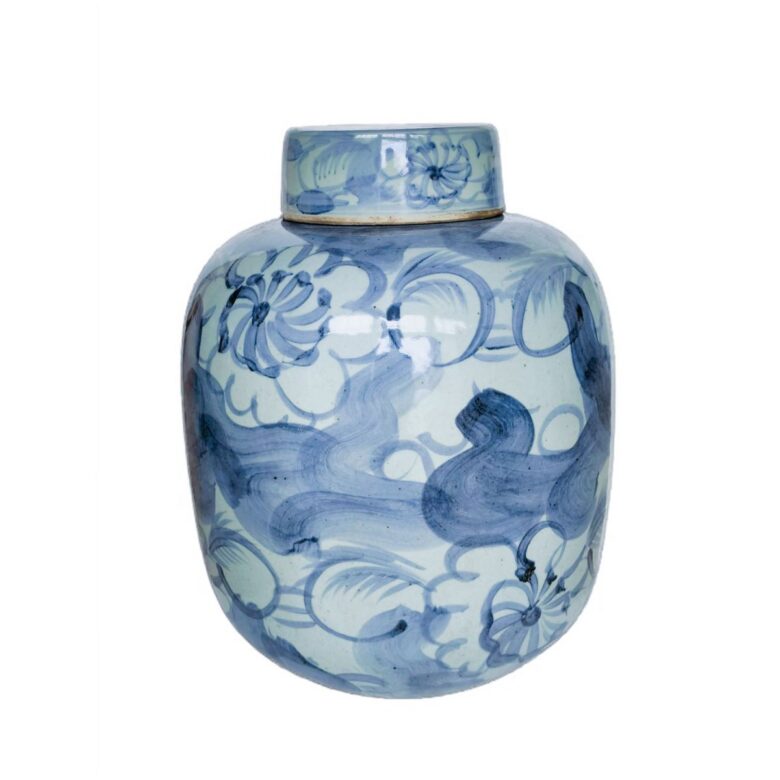 Blue & White Silla Flower Porcelain Melon Jar