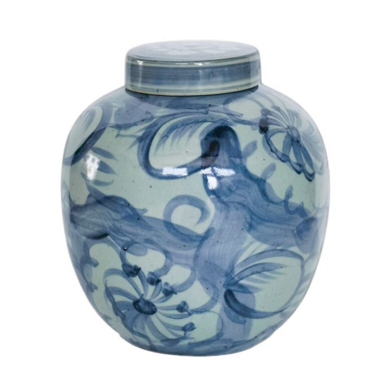 Blue & White Silla Flower Porcelain Ming Jar