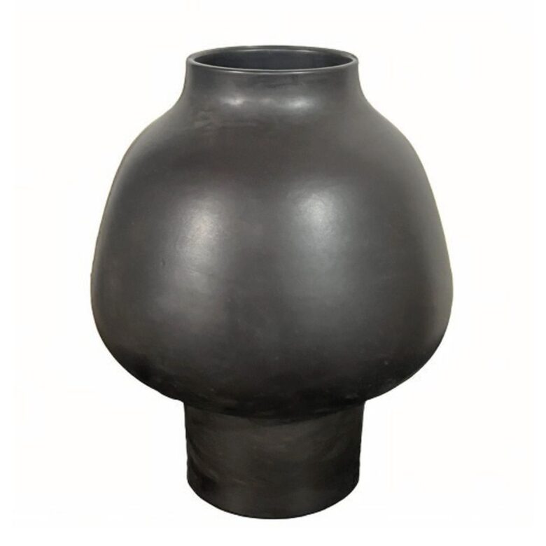 Matte Black Hana Porcelain Lantern Vase