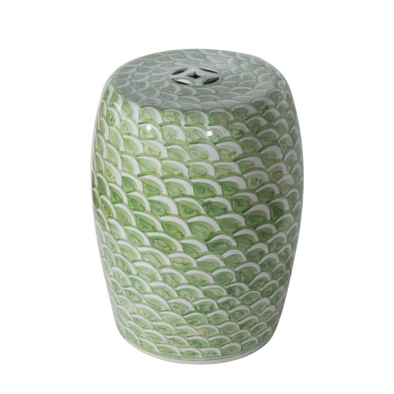 Mint Green Fish Scale Porcelain Garden Stool