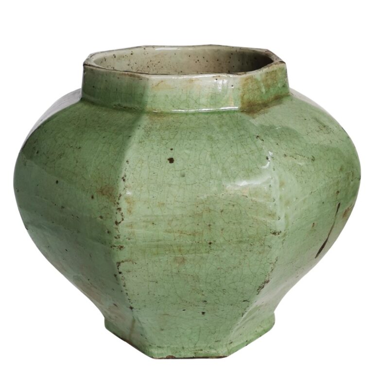 Celadon Crackle Octagonal Jar