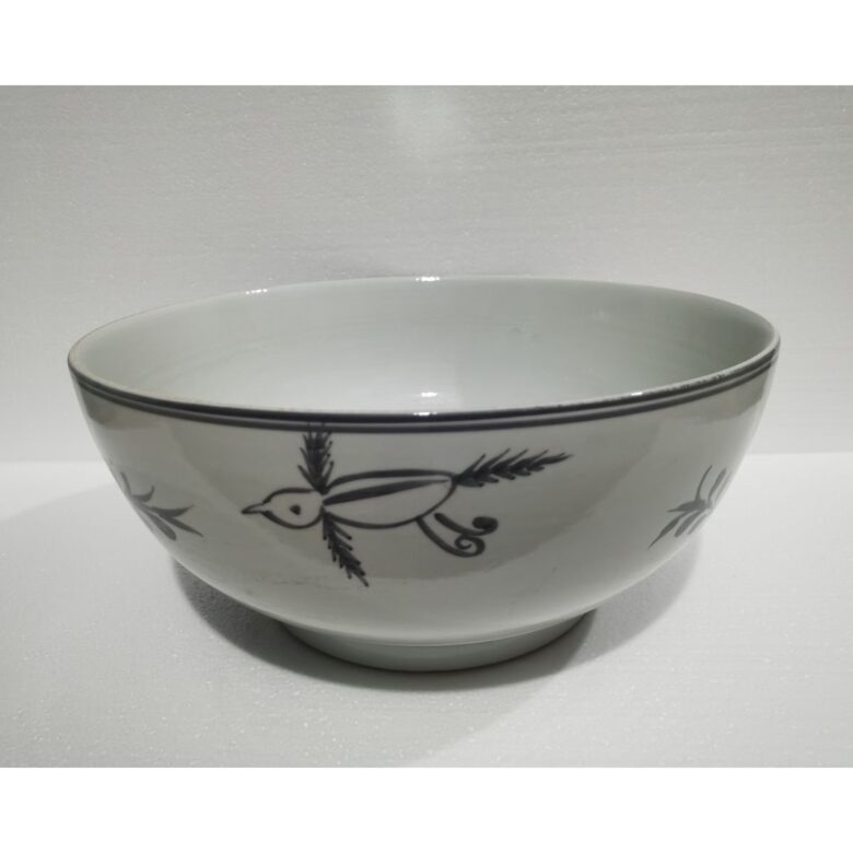 Vintage White Crackle Flying Bird Bowl