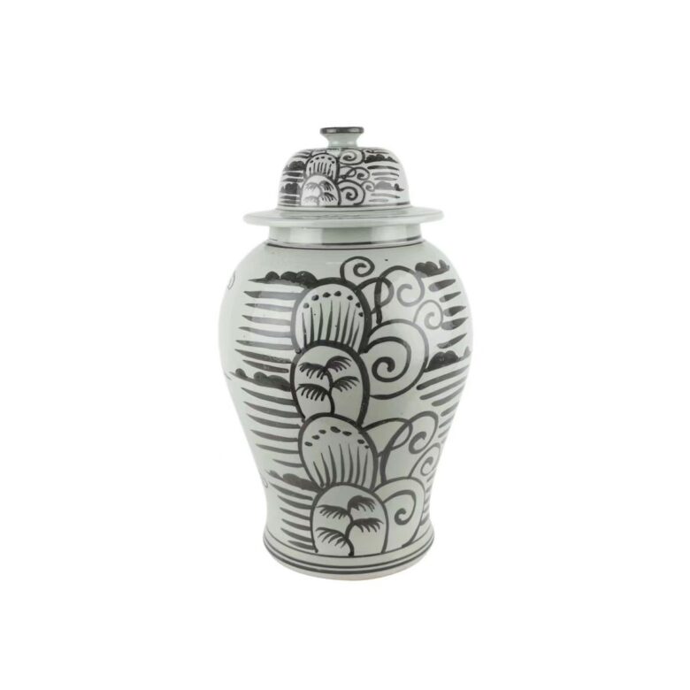 Breeze Temple Jar Black Motif