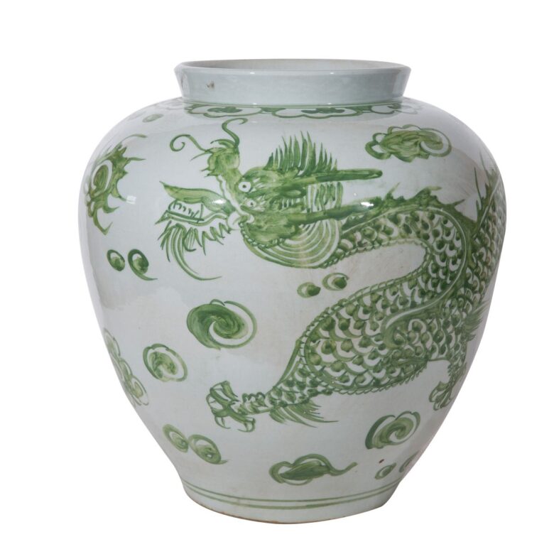 Mint Green Dragon Open Top Jar - Small